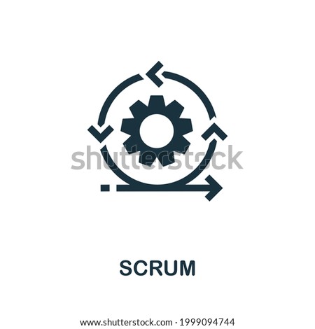 Scrum icon. Simple creative element. Filled monochrome Scrum icon for templates, infographics and banners