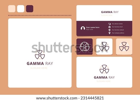 Gamma ray logo design with editable slogan. Branding book and business card template.