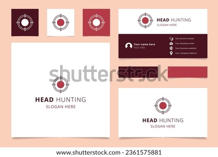 Head hunting logo design with editable slogan. Branding book and business card template.