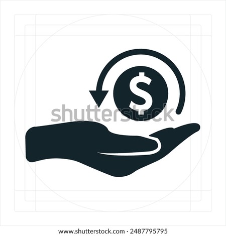 Accounts Receivable Icon A vector illustration in monochrome, depicted entirely filled.