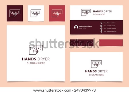 Hand dryer logo design featuring hand drying under machine