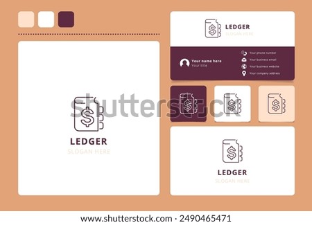 Ledger logo template representing accounting and finance