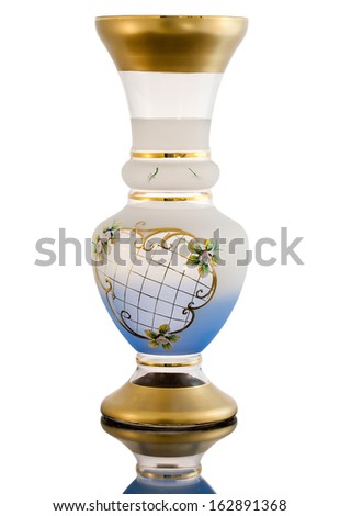 empty vase glass isolated white background