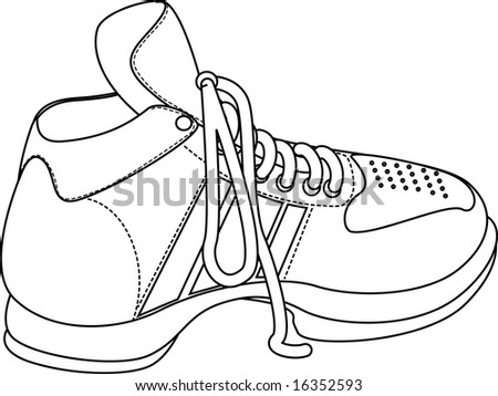 Sport Shoes Outline Stock Vector Illustration 16352593 : Shutterstock