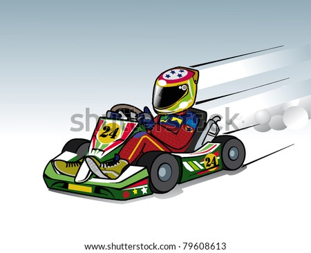 Karting Race Go Kart To Fast Stock Vector Illustration 79608613 ...