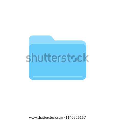 Blue folder flat vector icon isolated on a white background.