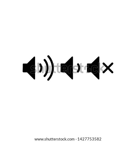 Volume icons isolated on a white background  for web and mobile.Volume up, loud,low volume and silent icons.Speaker vector icon.Sound buttons.