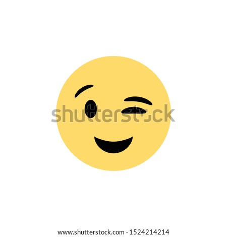 Winking eye social media emoji, emoticon isolated on a white background for web and mobile use.
