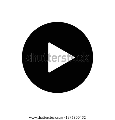 Play button flat vector icon isolated on a white background. Youtube icon.
