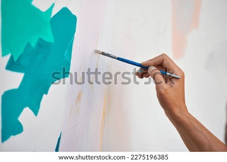 Similar – Image, Stock Photo Female artist painting on canvas in workshop