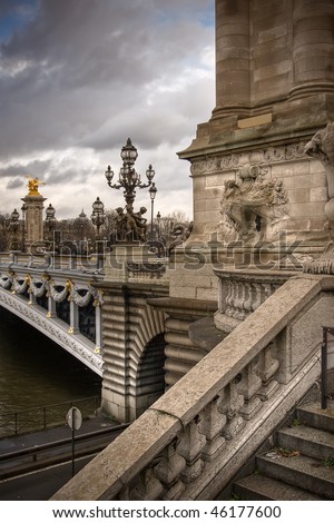 Alexander The Third Bridge In Paris, France. Stock Photo 46177600 ...