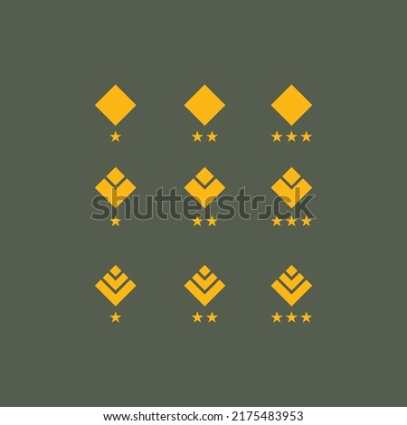 simple military digital badge rank logo Icon templates. Badge logo Vector