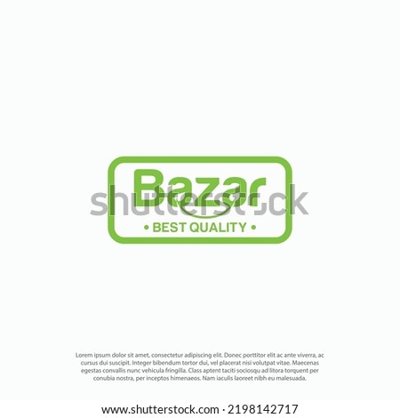 E-commerce fresh nature vegetable bazar logo vector