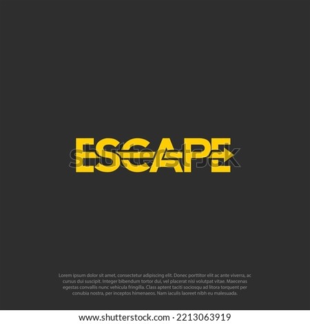 escape lettering logo design vector