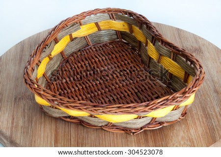 Hand-woven baskets made of wood.