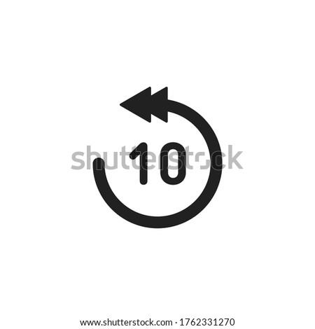 10 second back isolated vector icon for video player