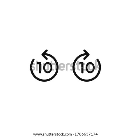 Ten second back and forward player icon isolated vector design 