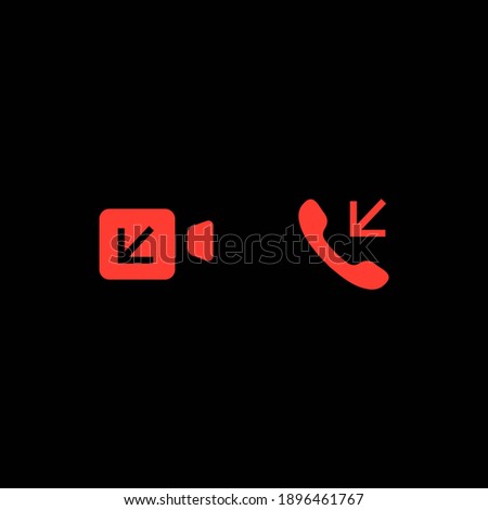 Missed Call icon. Missed video call  isolated vector mobile sign design.