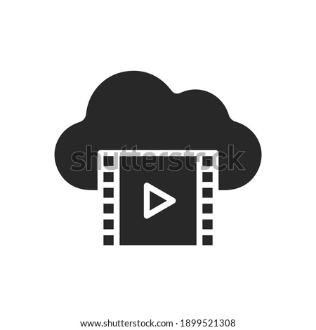 Offline Media saver icon. Online Movie multimedia cloud vector sign design.  