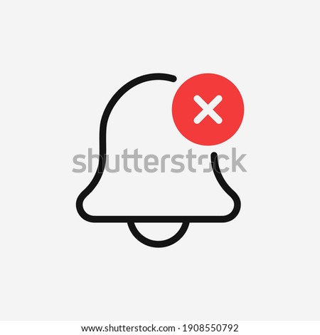Delete alarm vector icon isolated outline colorful flat design 