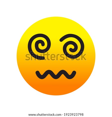 Face with spiral eyes vector icon