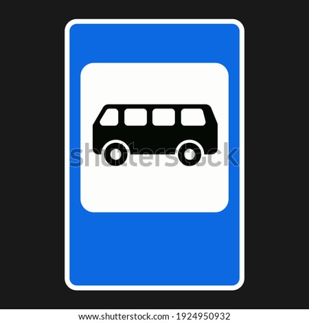 Bus Station vector traffic sign. Isolated icon board design.