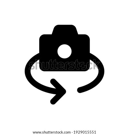 Camera switch vector icon. Isolated flip video photo camera sign design.