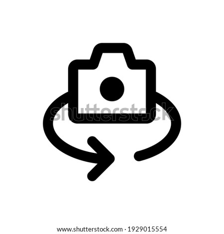 Camera switch vector icon. Isolated flip video photo camera sign design.