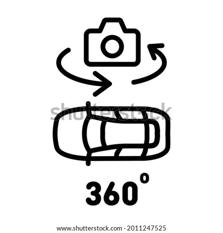Car surrounding view vector icon. Isolated transportation camera view  sign design. 