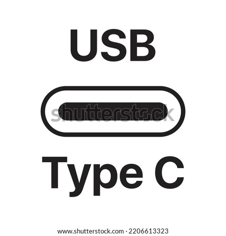 USB Type C vector icon isolated port sign design 
