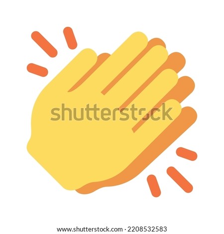 Two hands clapping vector emoji sign. Isolated round of applause sign sticker design