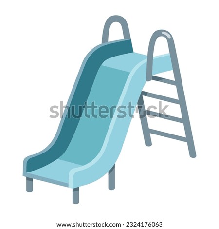 Playground slide vector icon 3D icon. Isolated flat children playing area sign design.