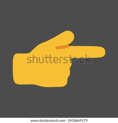 Backhand Index Pointing Right vector icon. Isolated Index finger pointing to the right sign emoji design.
