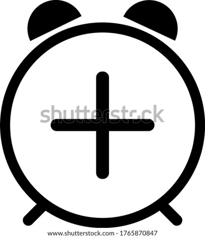 alarm clock plus outline icon