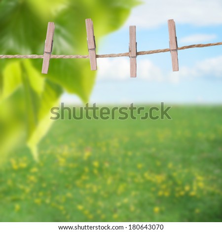 Clothespin on a laundry line