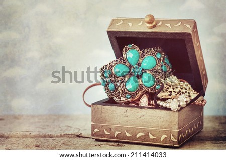 Vintage box with jewelry
