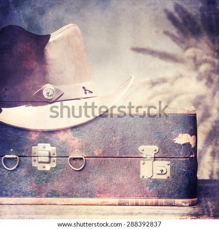 Vintage baggage. Travel concept.