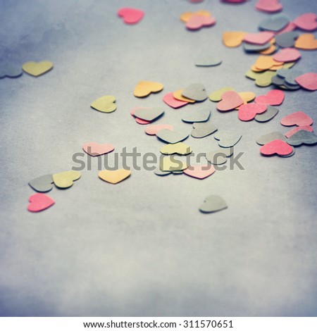 heart shaped confetti background