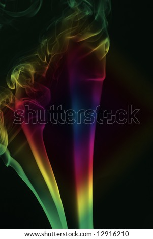 smoke with colors in black background