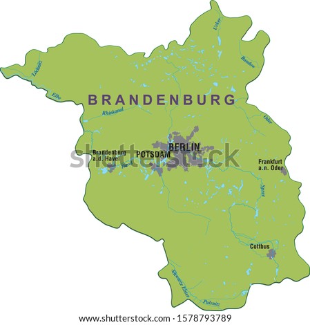 Map of Brandenburg in Germany