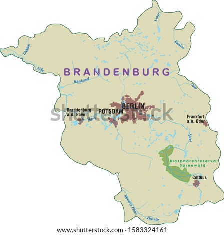 Map of the Spreewald nature reserve - Brandenburg