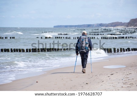 Similar – Image, Stock Photo Walk on a Baltic Sea hiking trail in the dunes