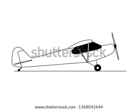 Hobby airplane side view illustration vector