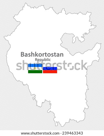Map of Bashkortostan Republic, Russia