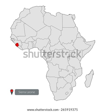 Map of Africa. Sierra Leone