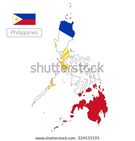 map of Philippines with the flag