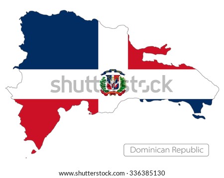 map of Dominican Republic with the flag. North America
