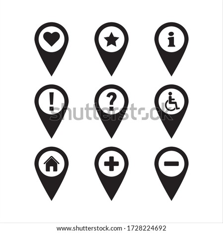 Map Pins Pointer Icons Vector Illustration