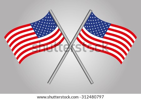 Usa Flag Crossed Stock Vector Illustration 312480797 : Shutterstock