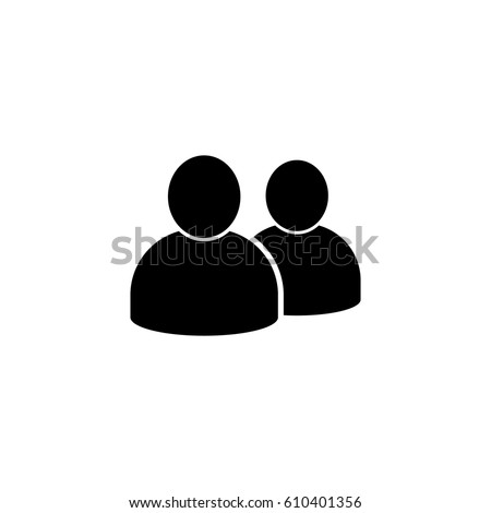 People Two Person Icon. Flat Style Vector Illustration